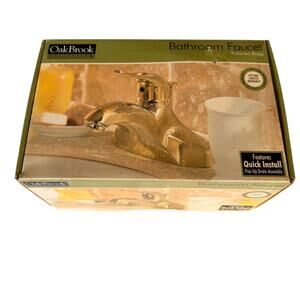 Oakbrook Collection Single Handle Bathroom Faucet Brass New Open Box